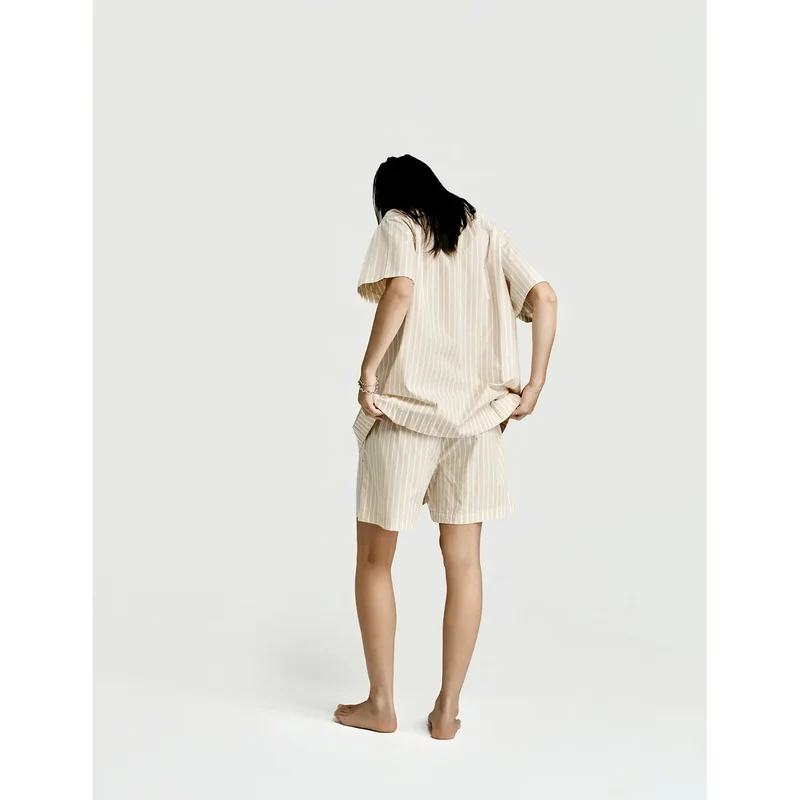 Short Sleeve & Short Set — Latte