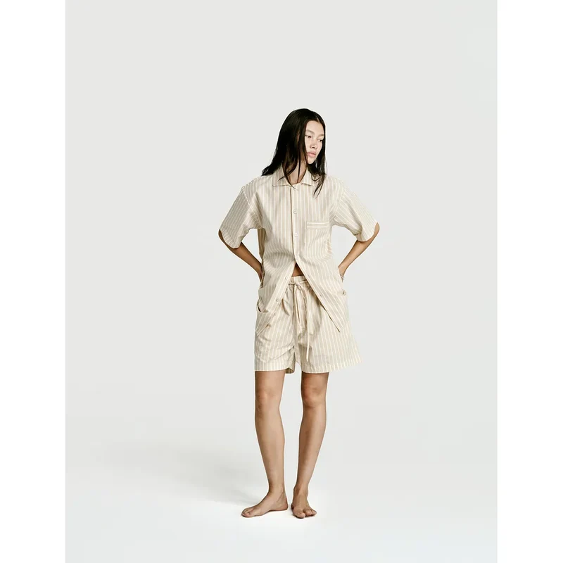 Short Sleeve & Short Set — Latte