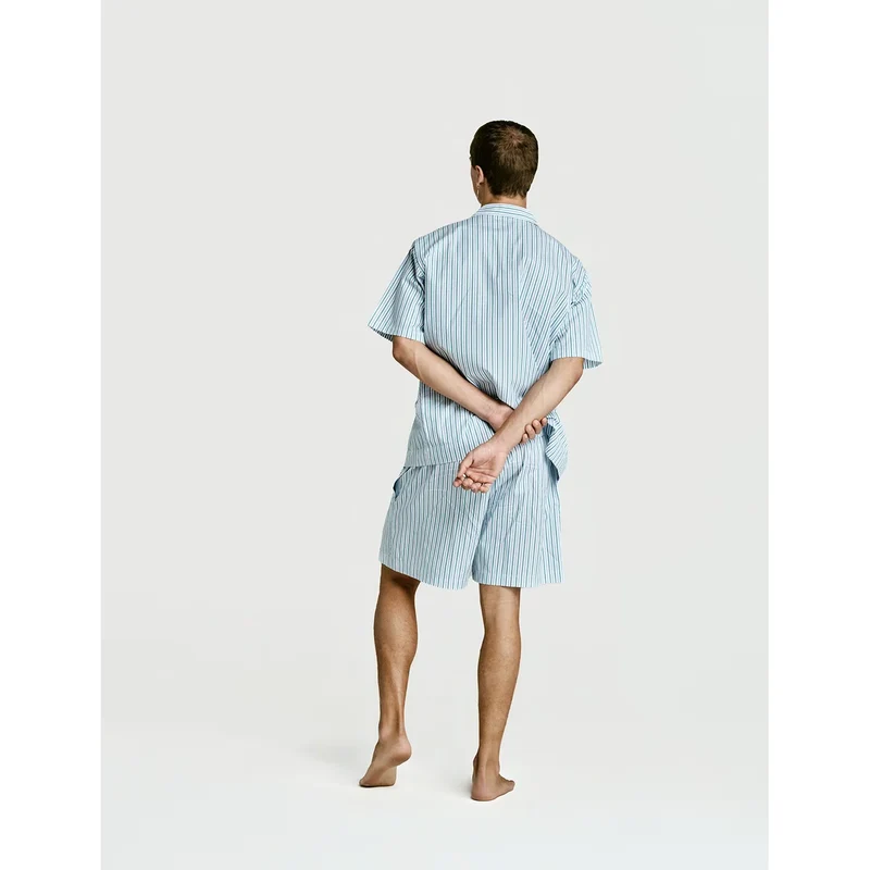 Short Sleeve & Short Set — Green Stripe