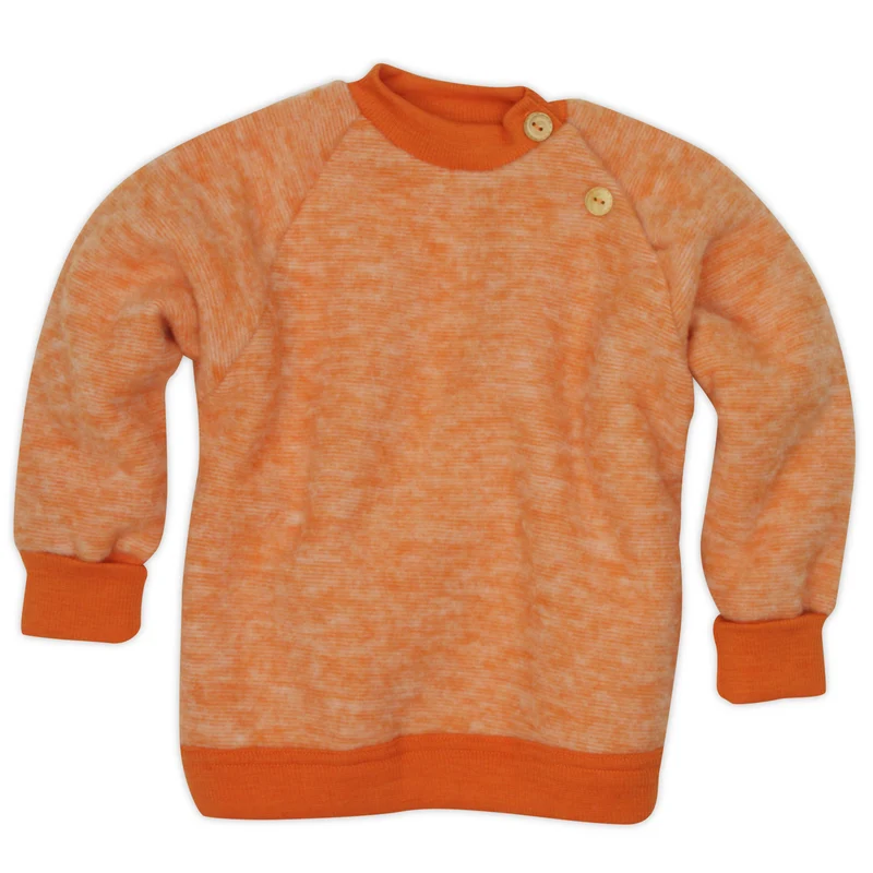 50/56 Baby Wollfleece‑Pulli Schurwolle Safran‑Orange Cosilana