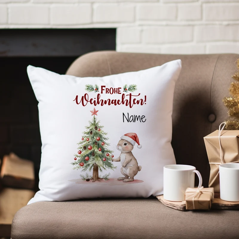 Kissenbezug Weihnachtsmotiv - Frohe Weihnachten für dein Zuhause