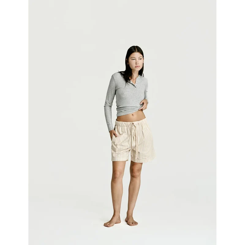 Sleep Short — Latte Stripe