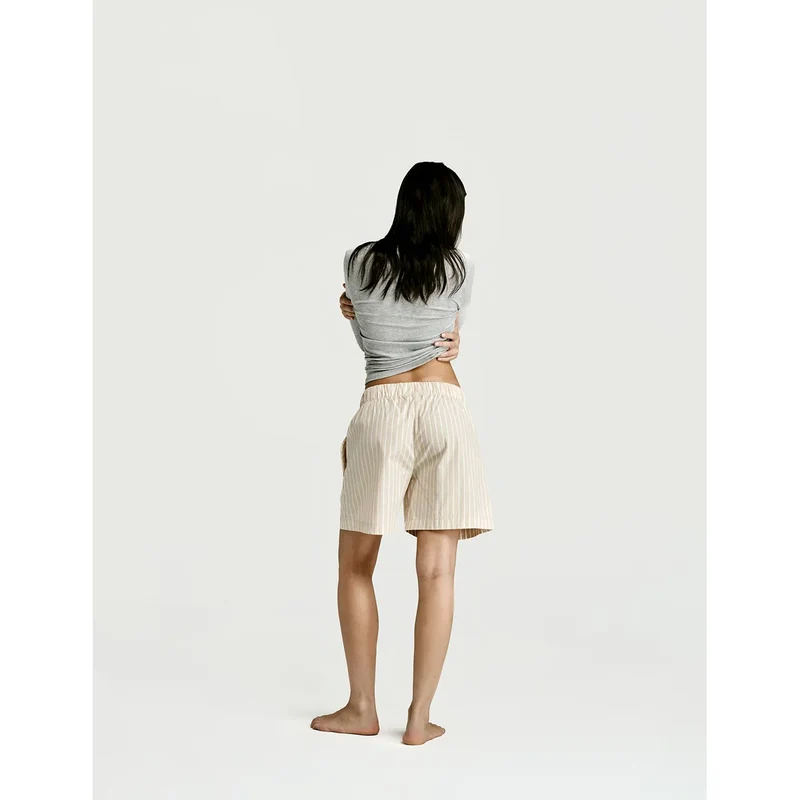 Sleep Short — Latte Stripe