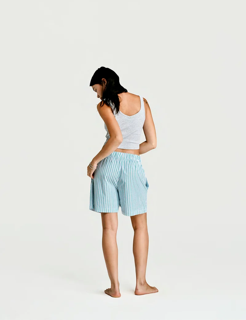 Sleep Short — Green Stripe