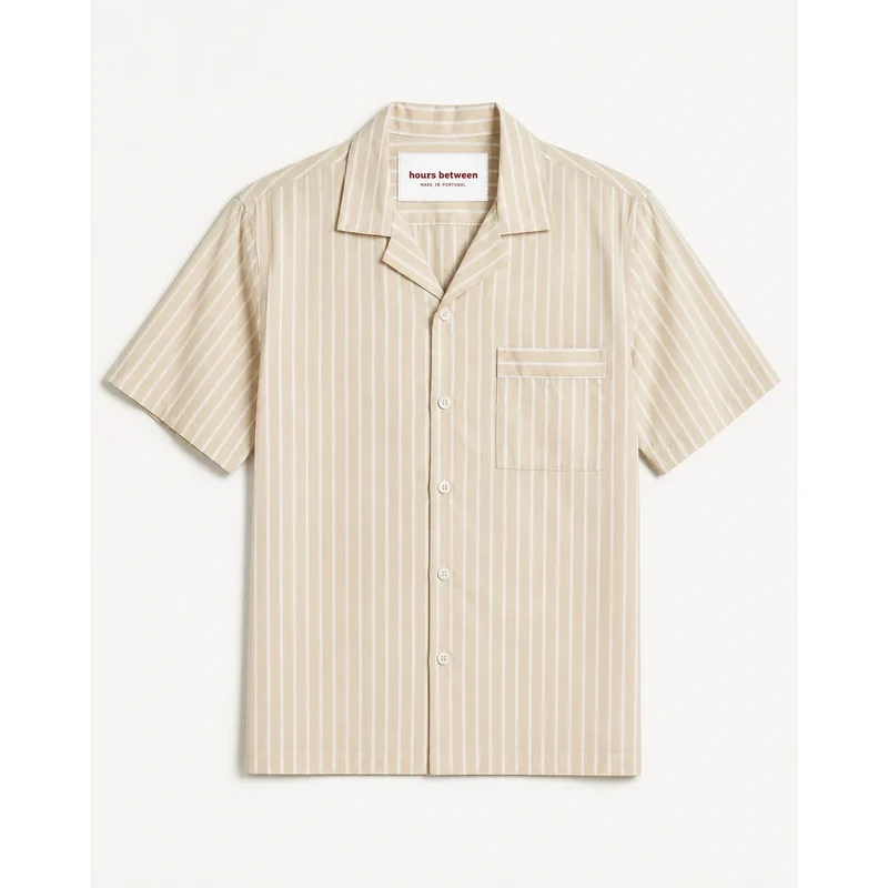 Short Sleeve Shirt — Latte Stripe