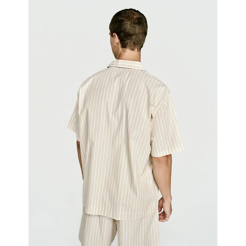Short Sleeve Shirt — Latte Stripe