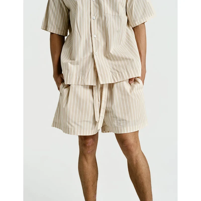 Short Sleeve Shirt — Latte Stripe