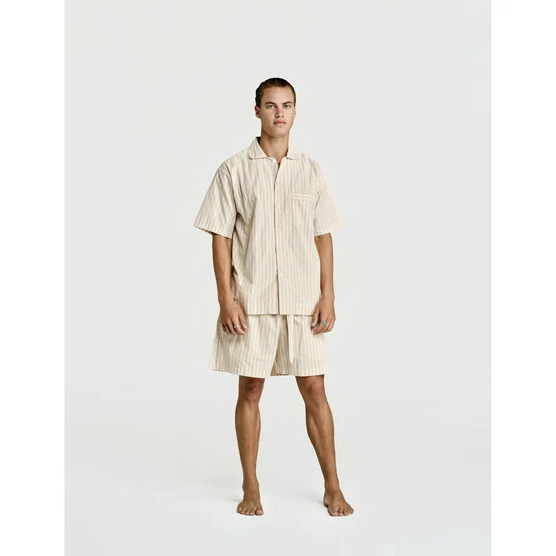 Short Sleeve Shirt — Latte Stripe