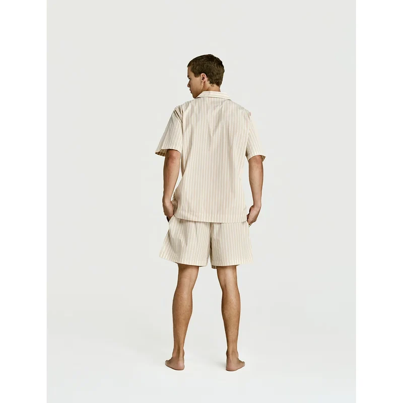 Short Sleeve Shirt — Latte Stripe