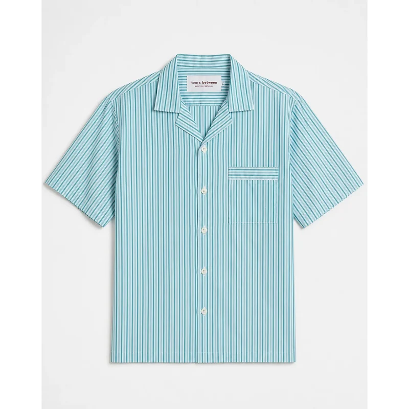Short Sleeve Shirt — Green Stripe