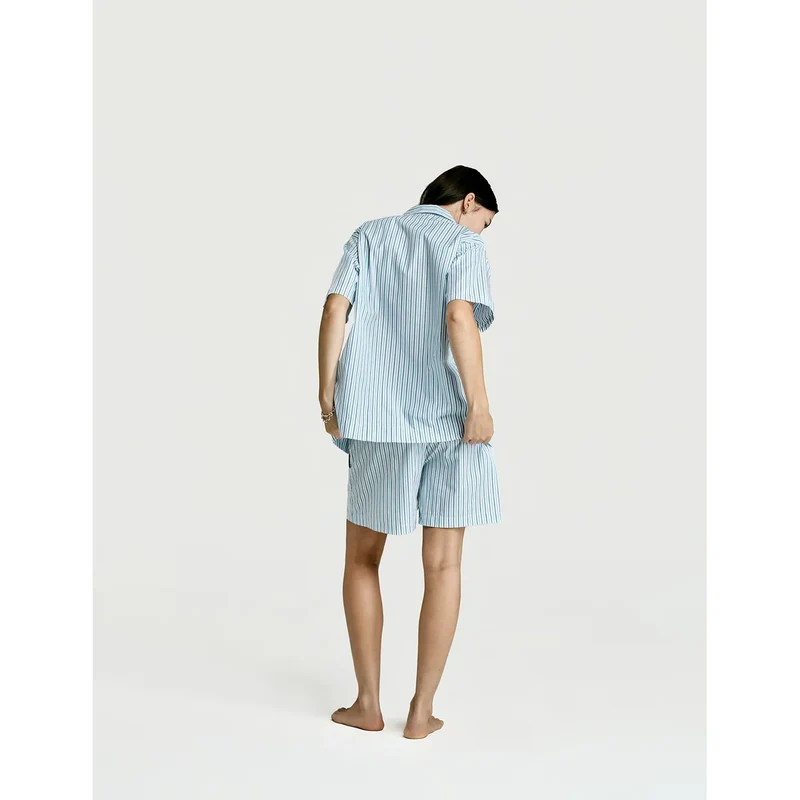 Short Sleeve Shirt — Green Stripe