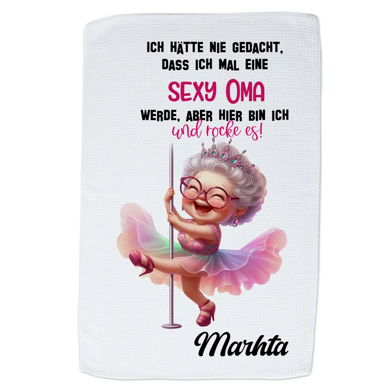 Geschirrtuch Sexy Oma - Für einen humorvollen Alltag