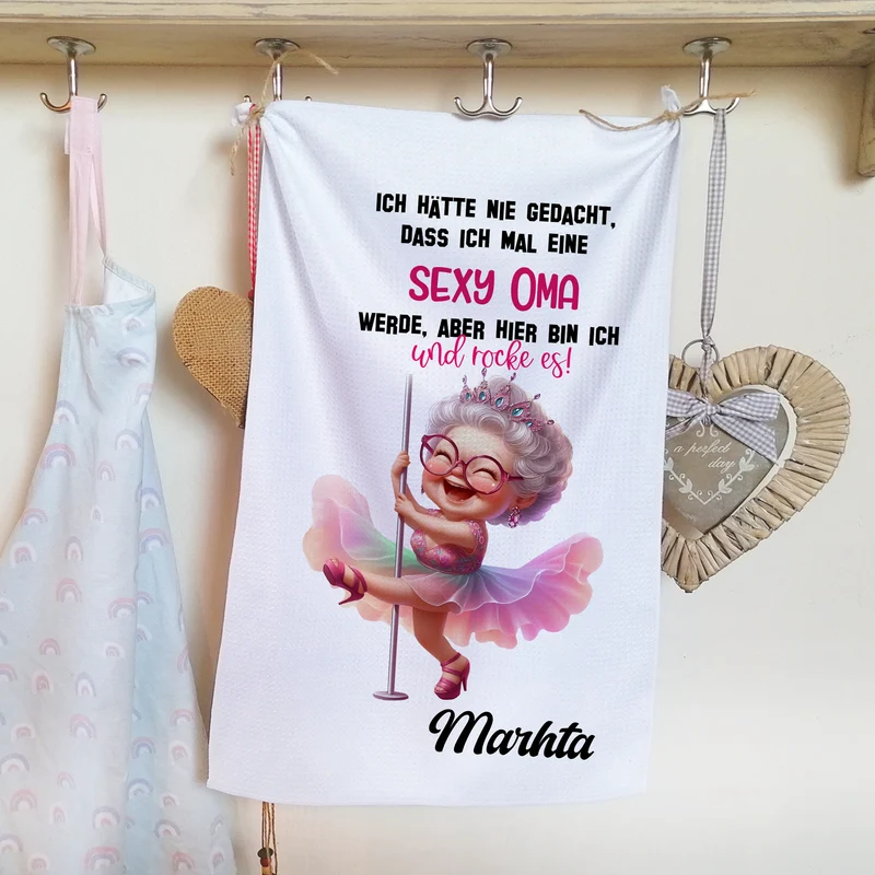 Geschirrtuch Sexy Oma - Für einen humorvollen Alltag