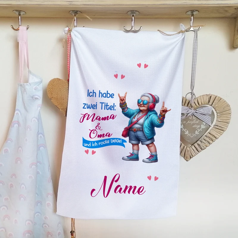 Geschirrtuch Oma & Mama - Für die rockige Küchenheldin