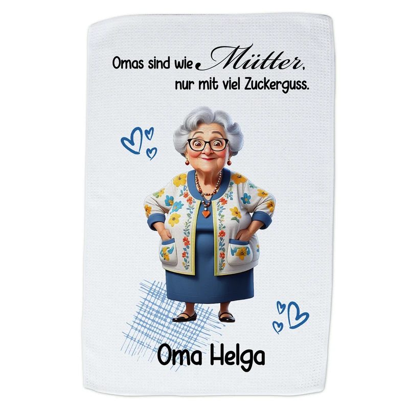 Geschirrtuch Oma mit Spruch