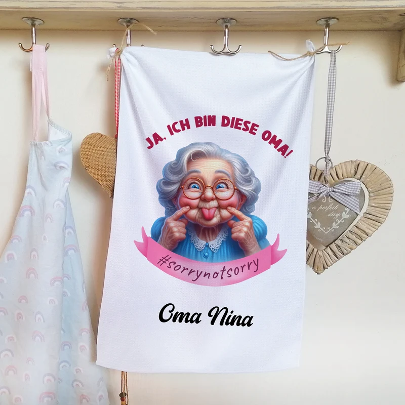 Geschirrtuch Oma - Für ein Lächeln in der Küche