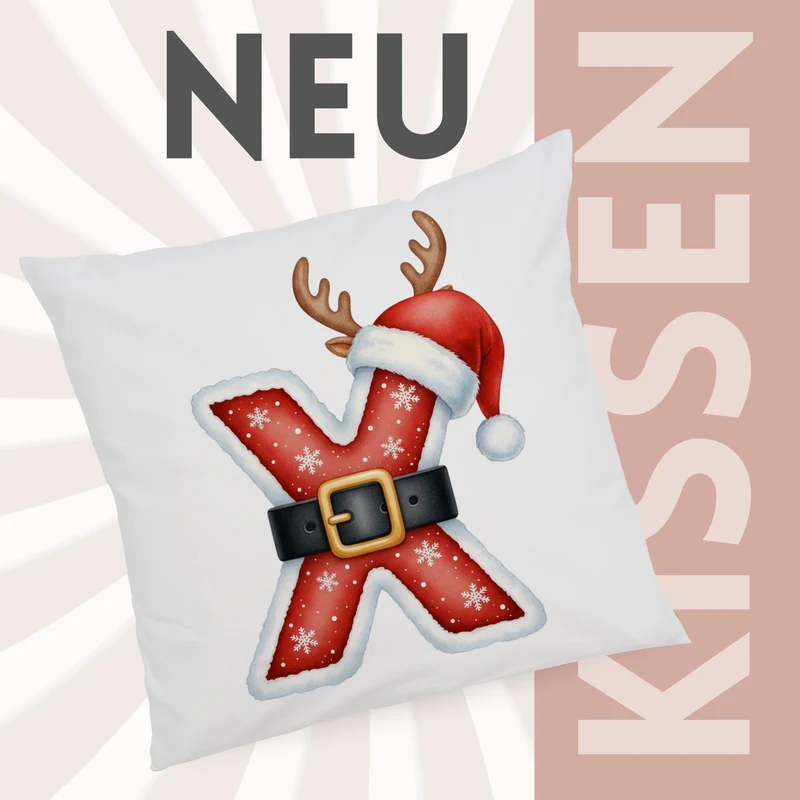 Weihnachts Kissenbezug Buchstabe X