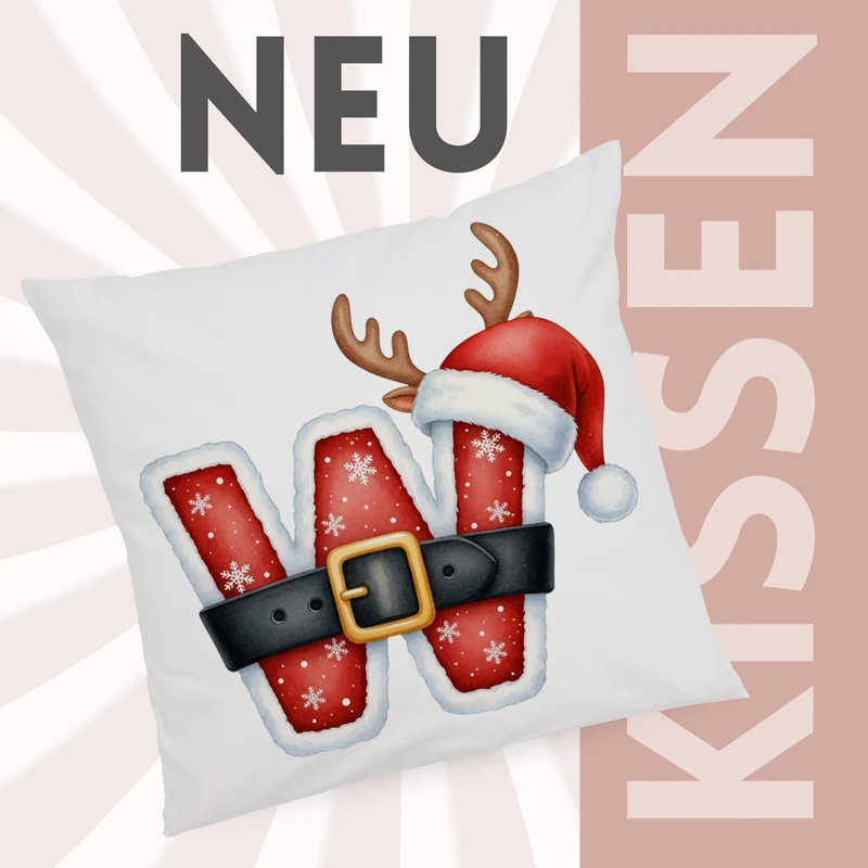 Weihnachts Kissenbezug Buchstabe W