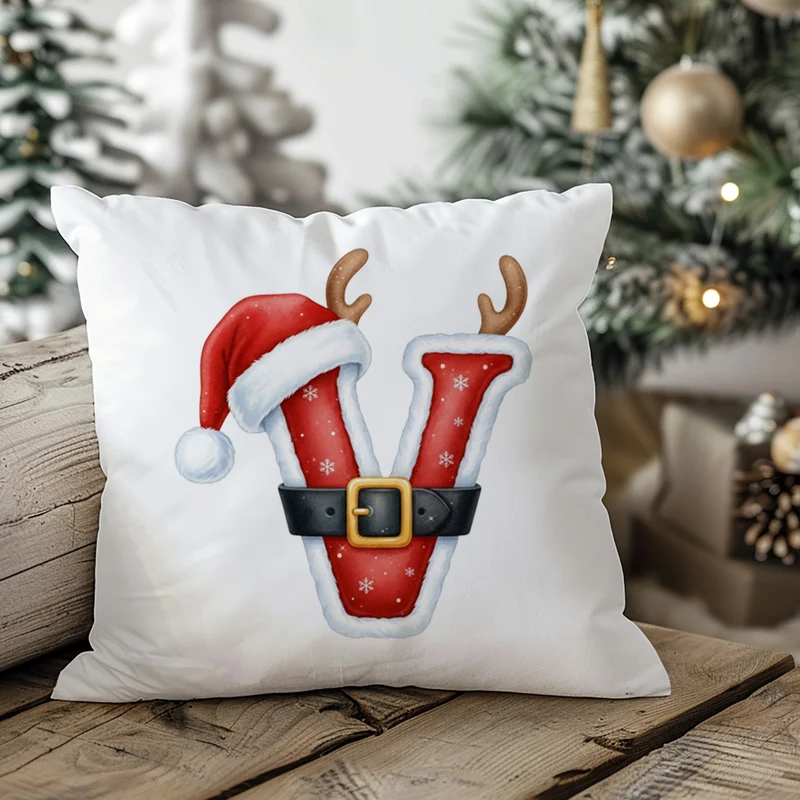 Weihnachts Kissenbezug Buchstabe V