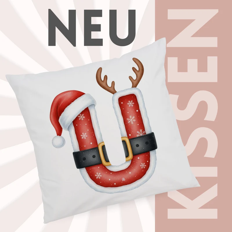 Weihnachts Kissenbezug Buchstabe U