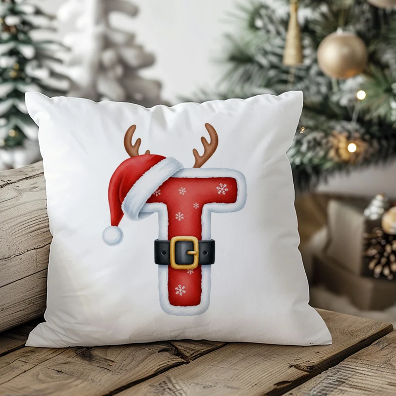 Weihnachts Kissenbezug Buchstabe T