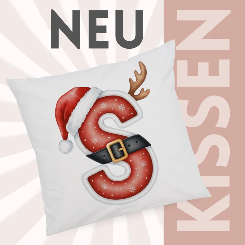 Weihnachts Kissenbezug Buchstabe S