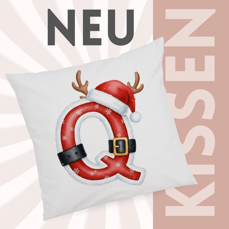 Weihnachts Kissenbezug Buchstabe Q