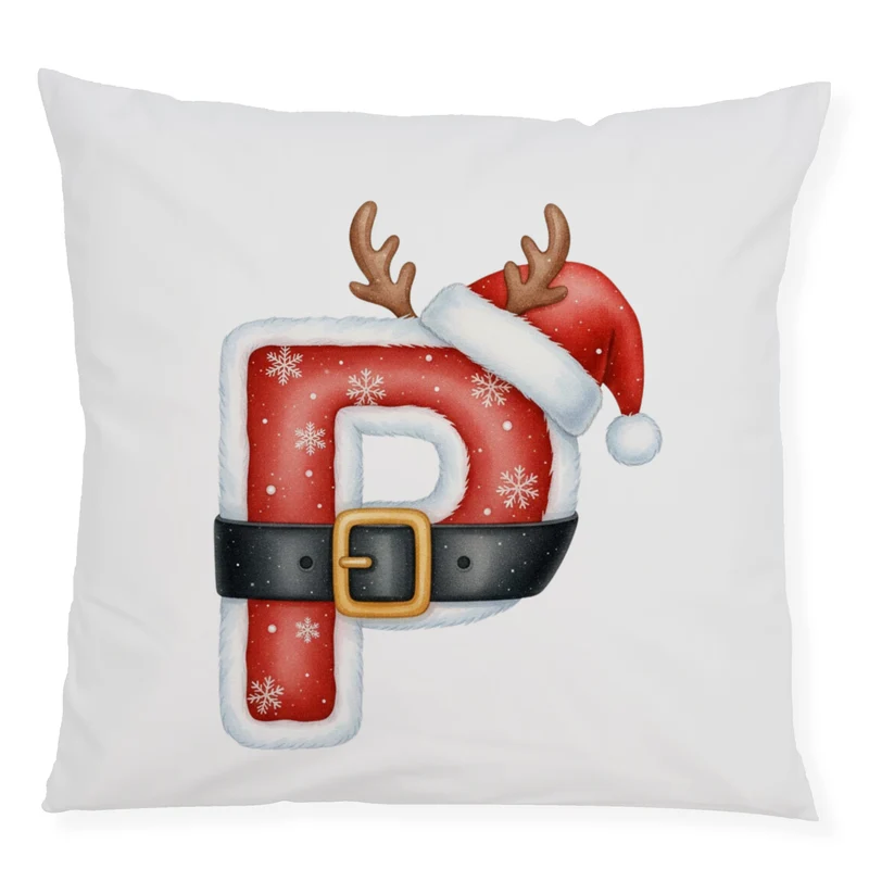 Weihnachts Kissenbezug Buchstabe P