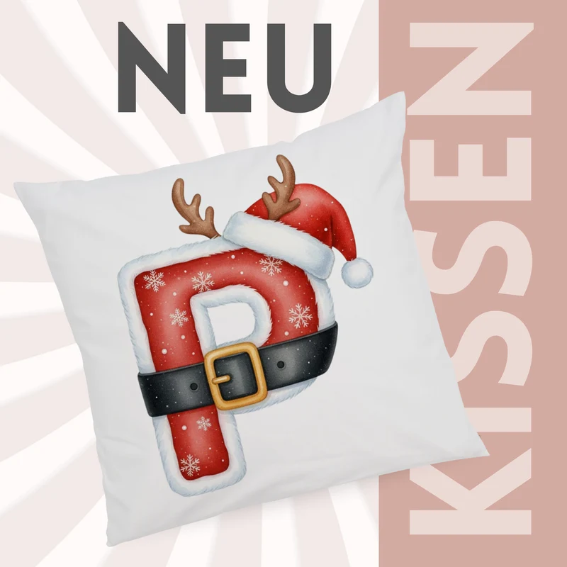 Weihnachts Kissenbezug Buchstabe P