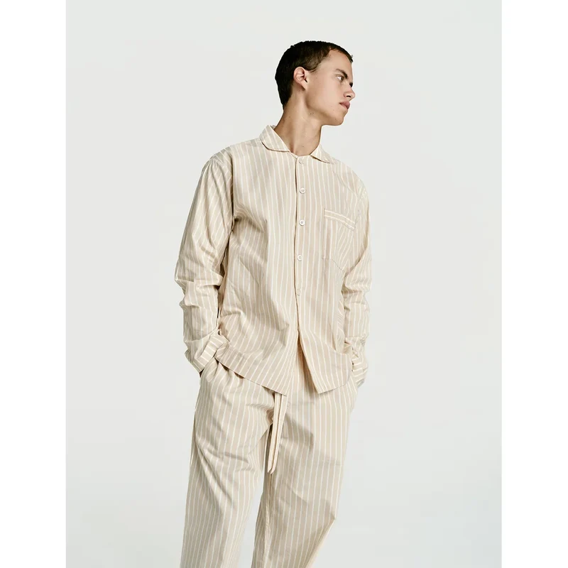 Long Sleeve Shirt — Latte Stripe