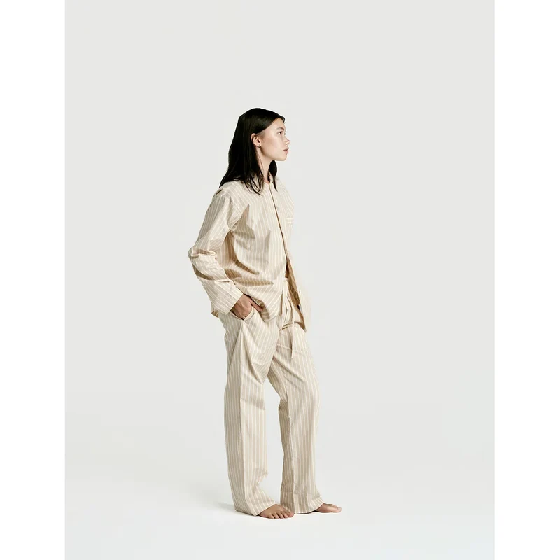 Long Sleeve Shirt — Latte Stripe