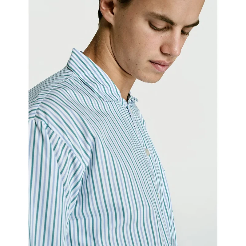Long Sleeve Shirt — Green Stripe