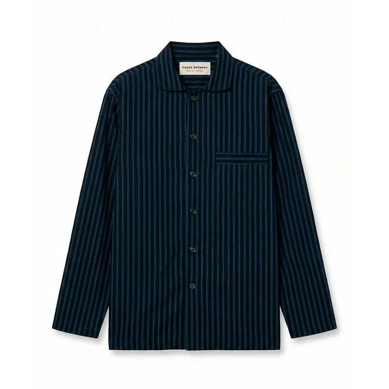 Long Sleeve Shirt — Navy Stripe
