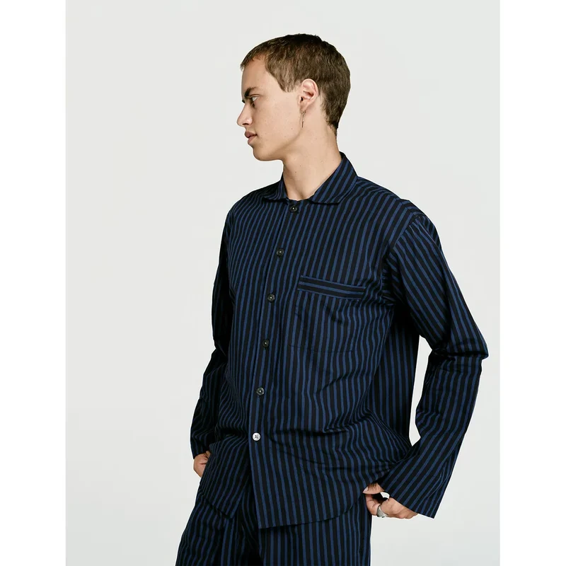 Long Sleeve Shirt — Navy Stripe
