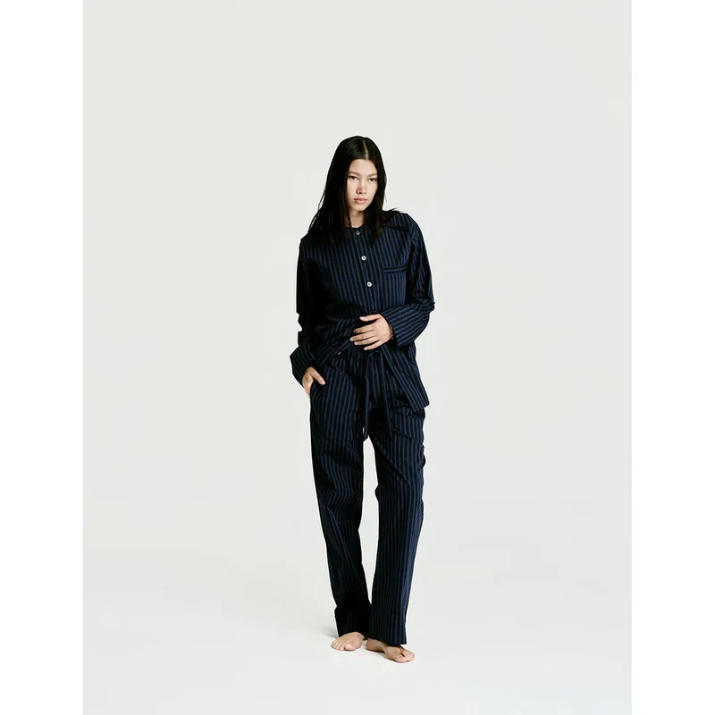 Long Sleeve Shirt — Navy Stripe