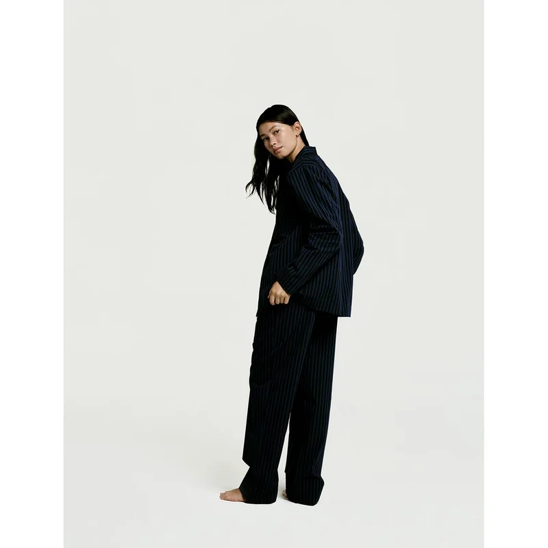 Long Sleeve Shirt — Navy Stripe