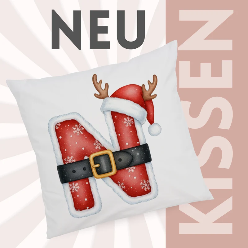 Weihnachts Kissenbezug Buchstabe N