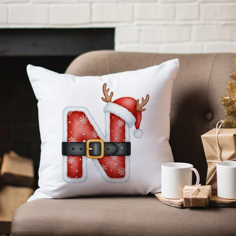 Weihnachts Kissenbezug Buchstabe N