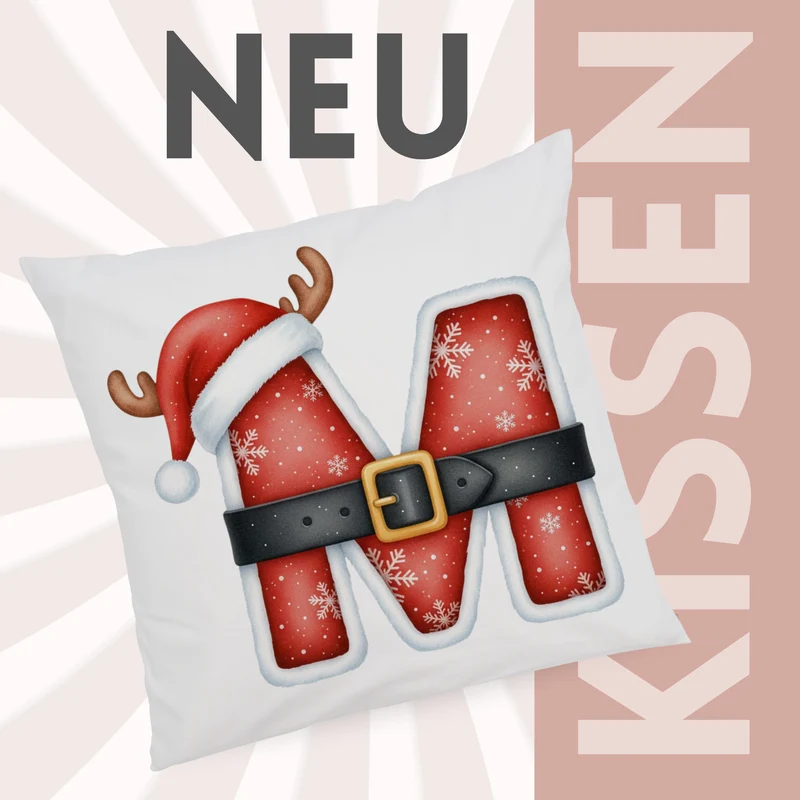Weihnachts Kissenbezug Buchstabe M