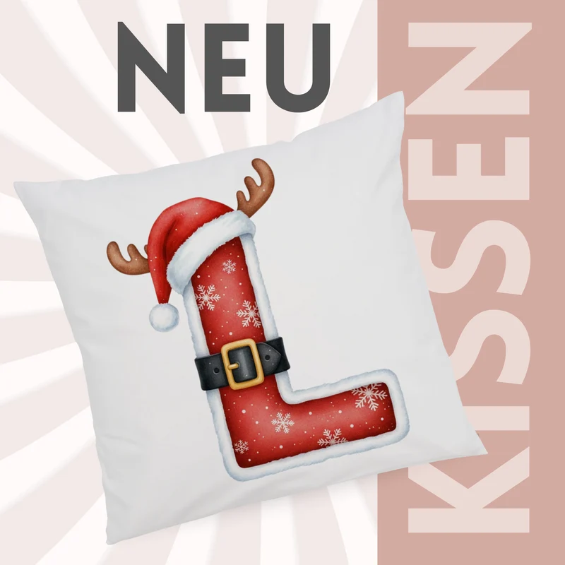 Weihnachts Kissenbezug Buchstabe L