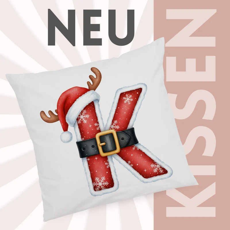 Weihnachts Kissenbezug Buchstabe K