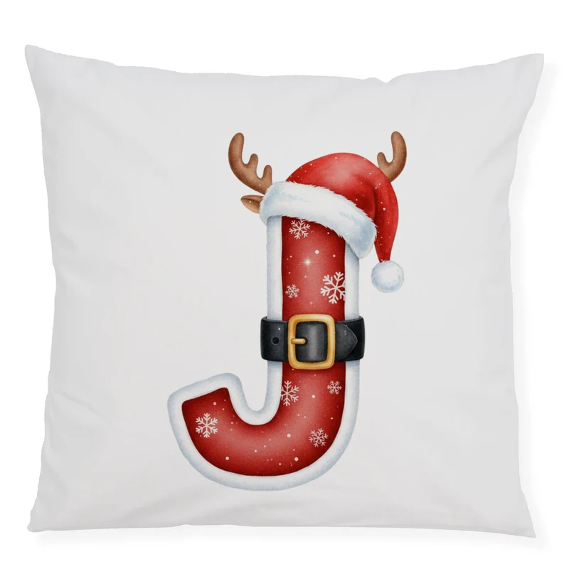 Weihnachts Kissenbezug Buchstabe J