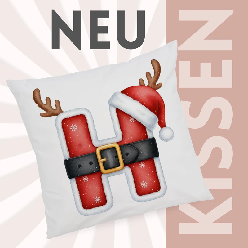 Weihnachts Kissenbezug Buchstabe H