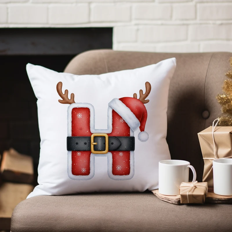 Weihnachts Kissenbezug Buchstabe H