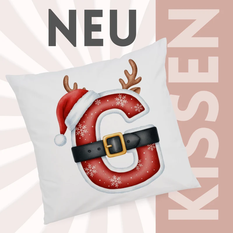 Weihnachts Kissenbezug Buchstabe G