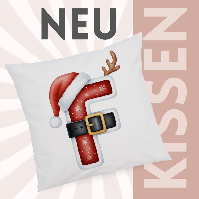 Weihnachts Kissenbezug Buchstabe F