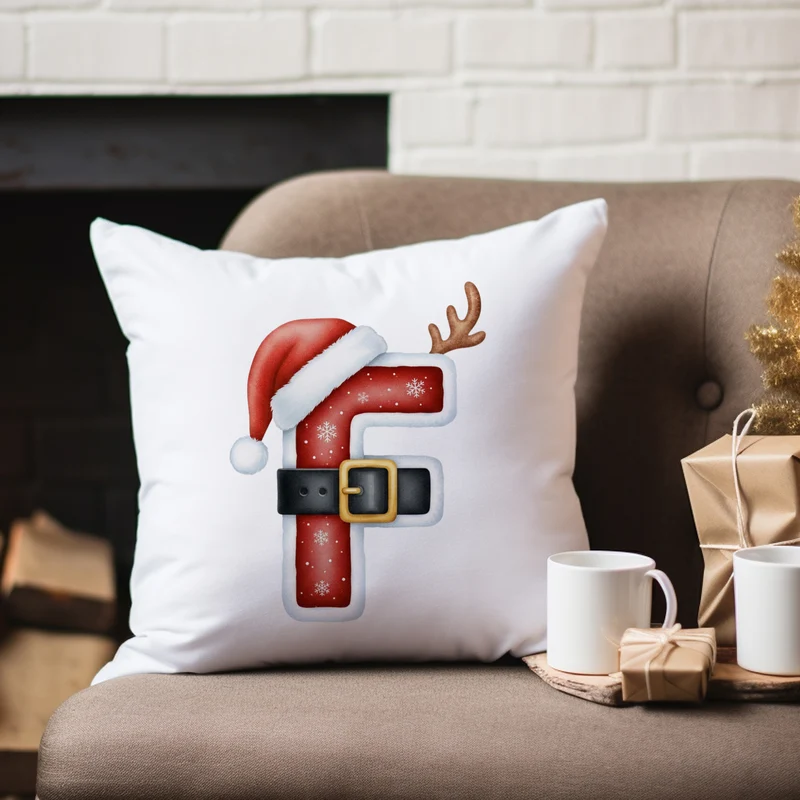 Weihnachts Kissenbezug Buchstabe F