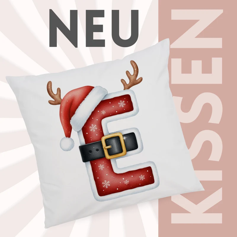 Weihnachts Kissenbezug Buchstabe E