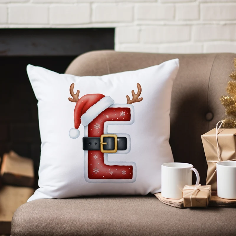 Weihnachts Kissenbezug Buchstabe E