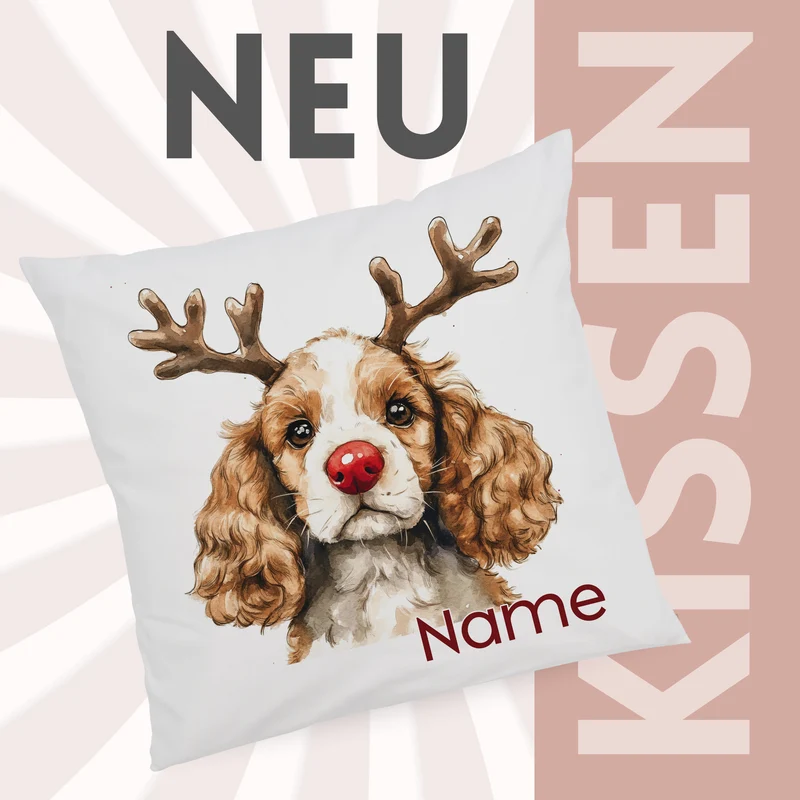 Kissenbezug Weihnachten Hund Cocker Spaniel